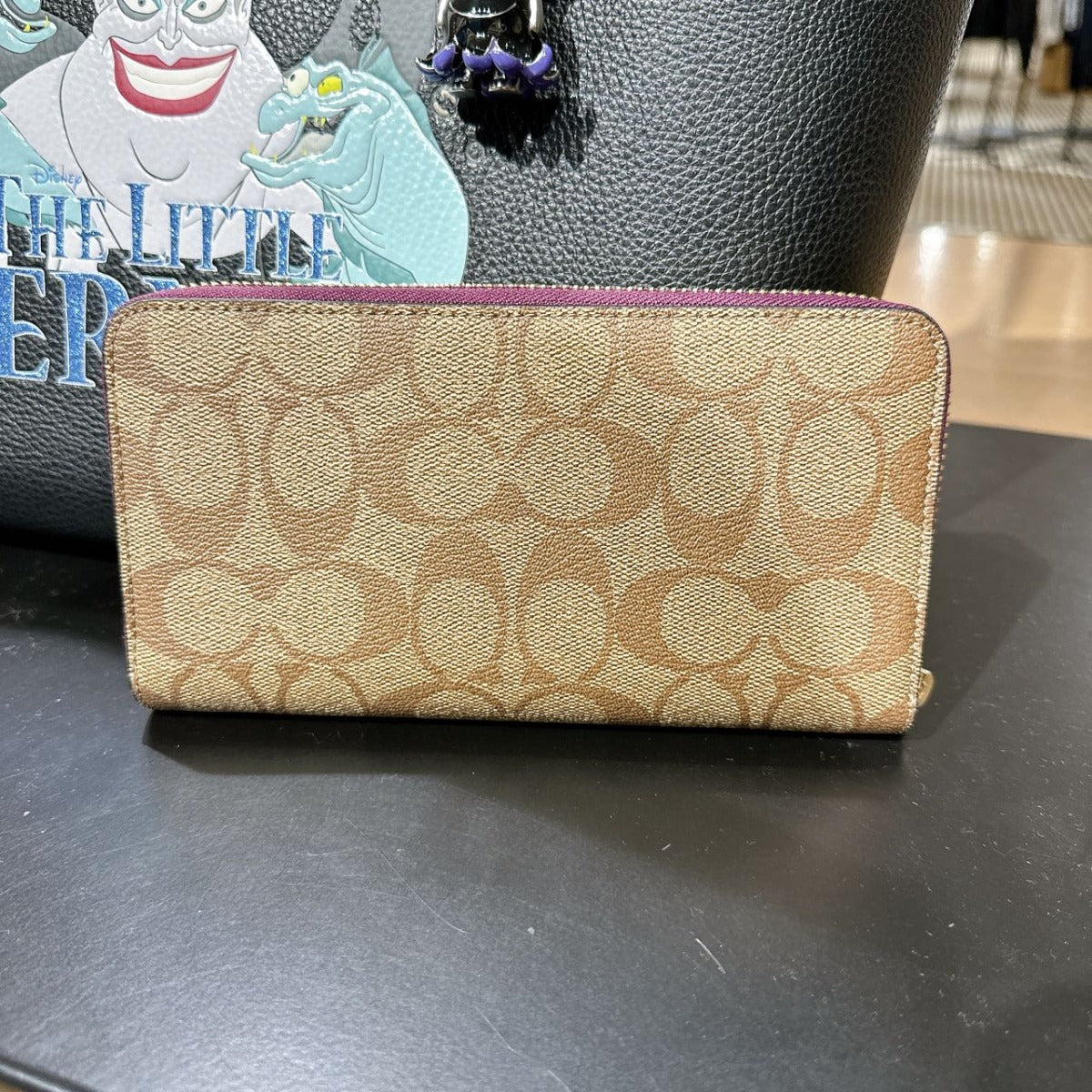 Coach CC336 Disney X Coach Long Zip Around Wallet In Signature Canvas Gold/Khaki Multi Coach CC336 Disney X Coach Long Zip Around Wallet In Signature Canvas Gold/Khaki Multi